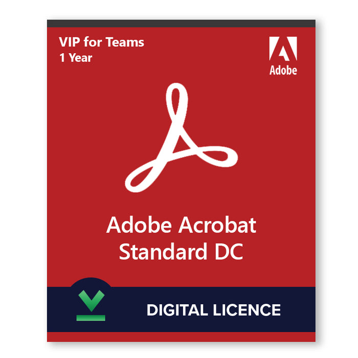 Adobe Acrobat DC Standaard VIP | 1 jaar | Digitale licentie