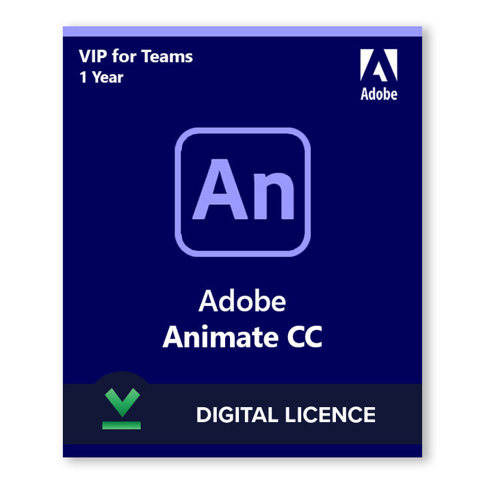 Adobe Animate CC VIP | 1 Year | Digital Licence