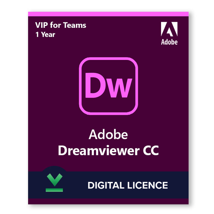 Adobe Dreamweaver CC VIP | 1 gads | Digitālā licence