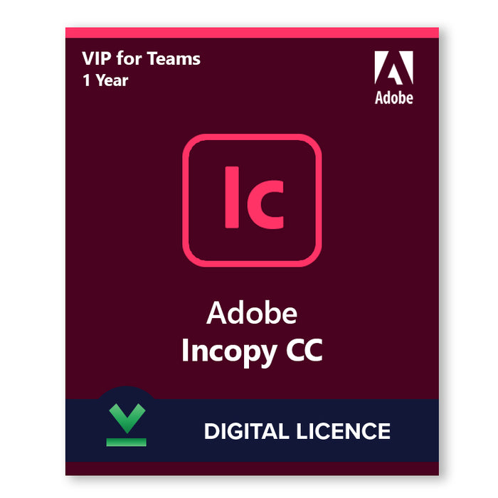 Adobe InCopy CC VIP | 1 Year | Digital Licence