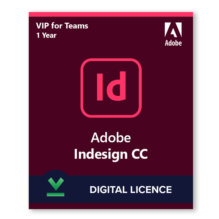 Adobe InDesign CC VIP | 1 jaar | Digitale licentie