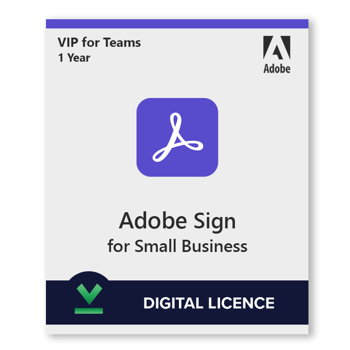 Adobe Acrobat Sign voor kleine bedrijven VIP | 1 jaar | Digitale licentie