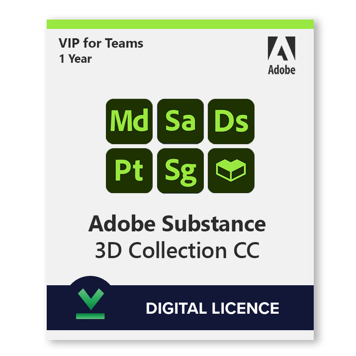 Adobe Substance 3D kolekcija CC VIP | 1 godina | Digitalna licenca