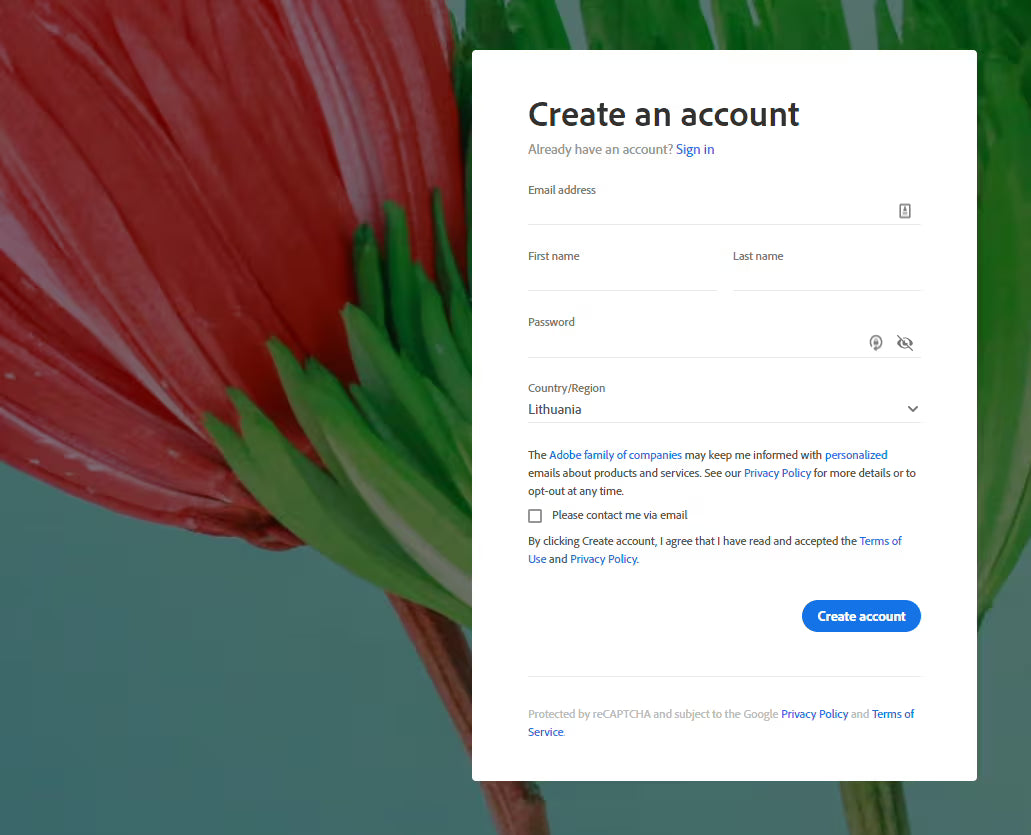 Adobe Creative Cloud installation steps
