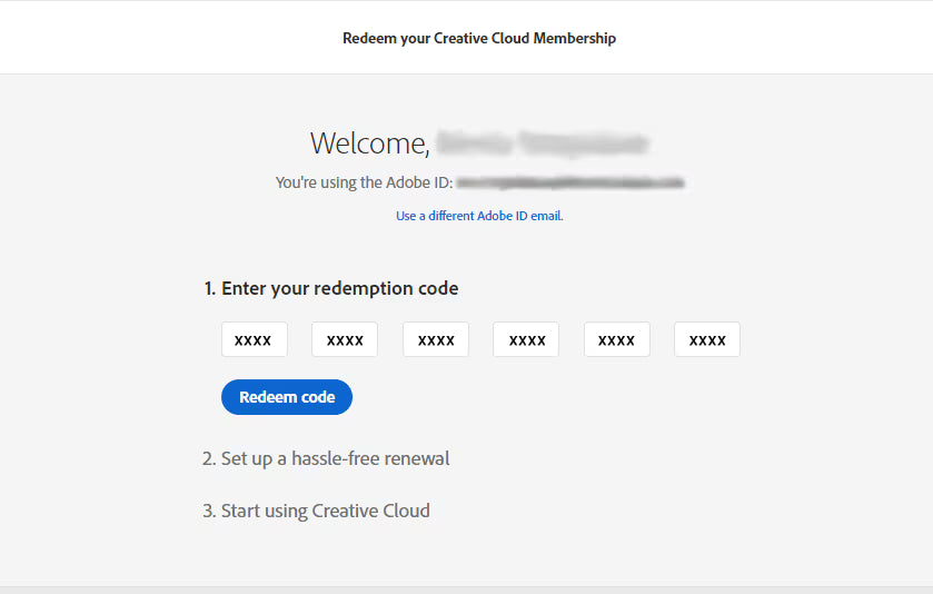 Adobe Creative Cloud installation steps