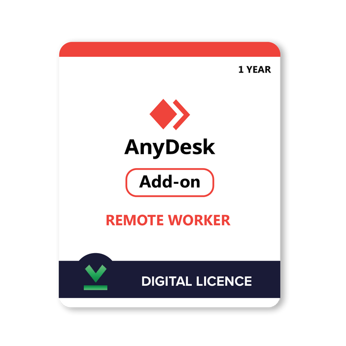 AnyDesk добавка за отдалечен служител (на брой) | Различни опции за срок на абонамент – цифров лиценз