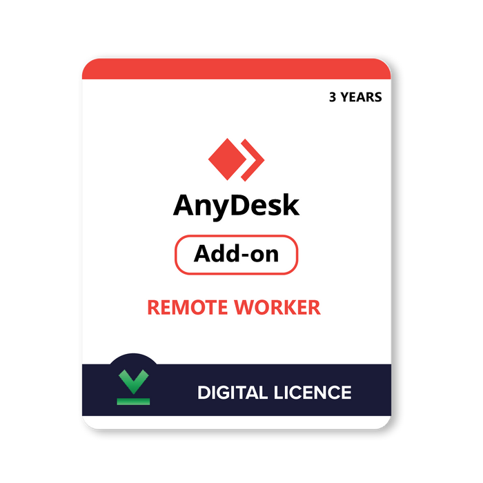 AnyDesk добавка за отдалечен служител (на брой) | Различни опции за срок на абонамент – цифров лиценз