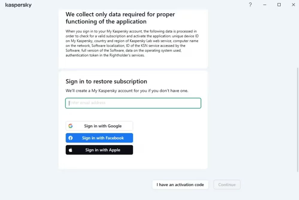 Kaspersky installation steps