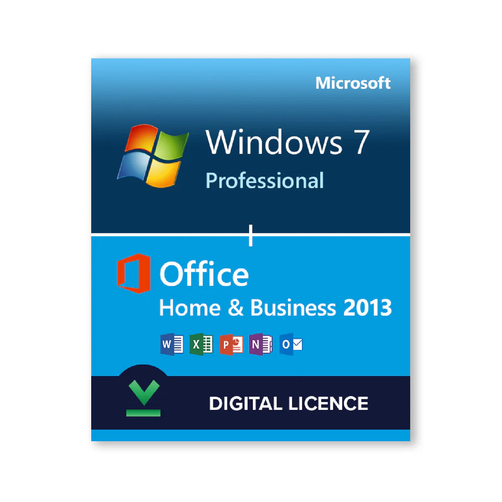 Microsoft - S717O MS Office  & Business 2013 Buy Windows 7 Pro + Office Home and Business 2013 | LicenceDeals.com