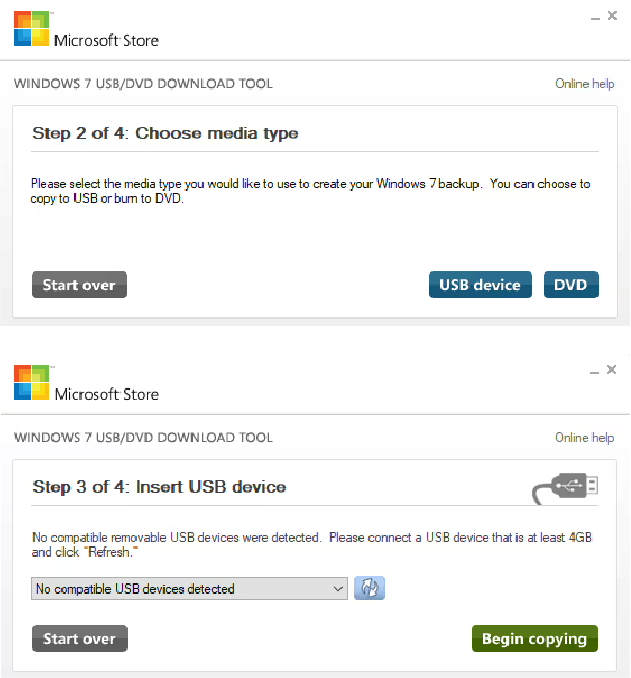 Windows 7 installation steps