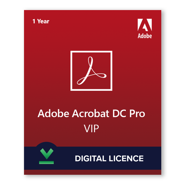Adobe Acrobat DC Pro VIP | 1 Year | Digital Licence
