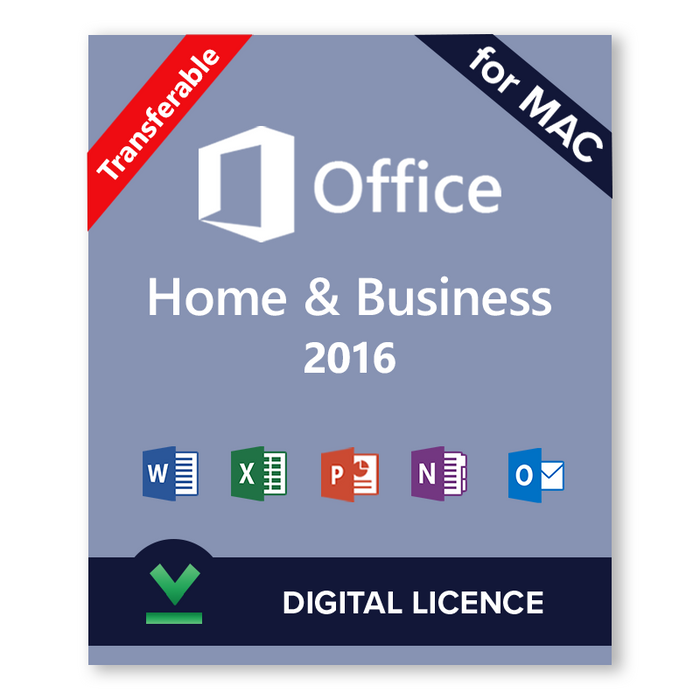 Microsoft Office 2016 Home and Business Mac nododama digitālā licence
