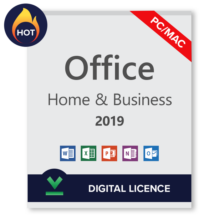 Microsoft Office 2019 Home and Business PC/Mac nododama digitālā licence