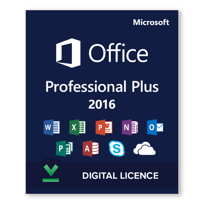 Microsoft Office 2016 Professional Plus digitālā licence