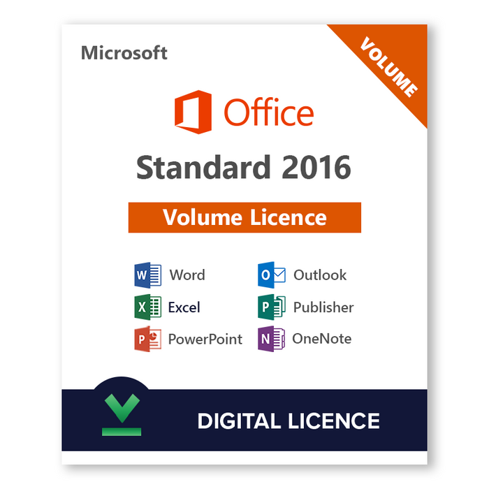 Microsoft Office 2016 Standarta digitālā lielapjoma licence