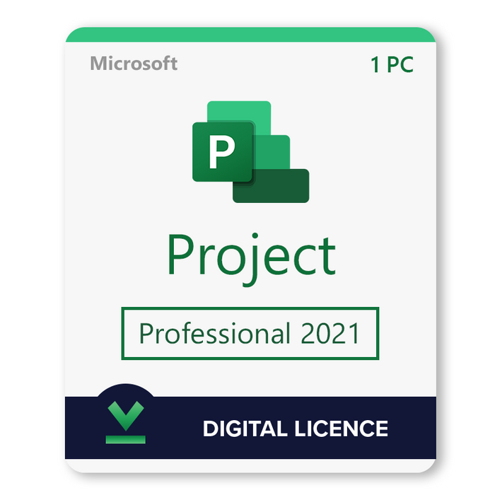 Microsoft Project Professional 2021. gada digitālā licence