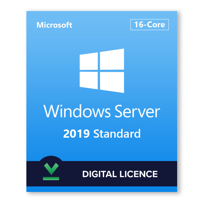 Microsoft Windows Server Standaard 2019 | 16-kern | Digitale licentie