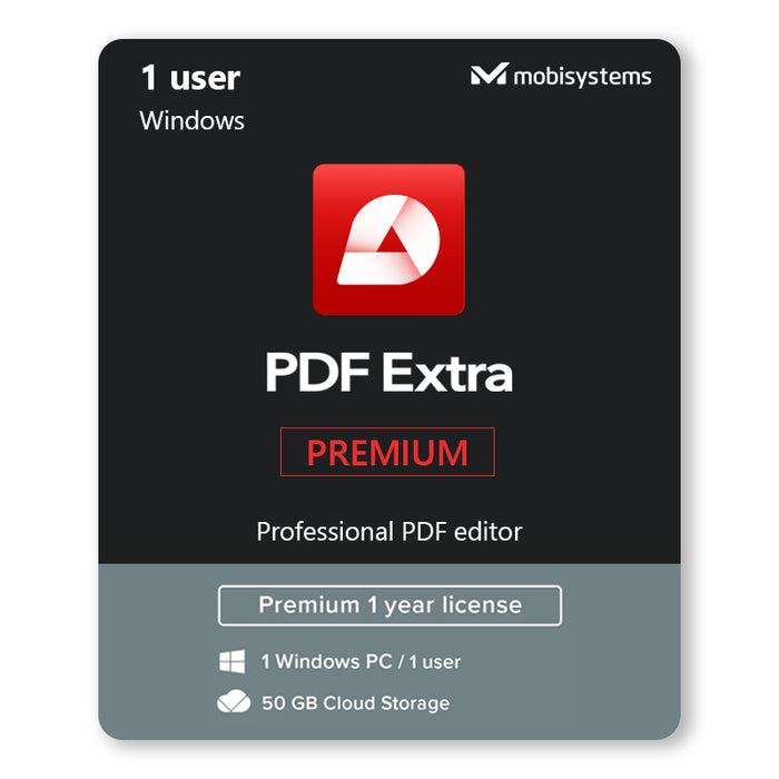 „PDF Extra Premium“ | 1 Vartotojui | kompiuteriui su „Windows“ OS | 1 metams - Skaitmeninė licencija