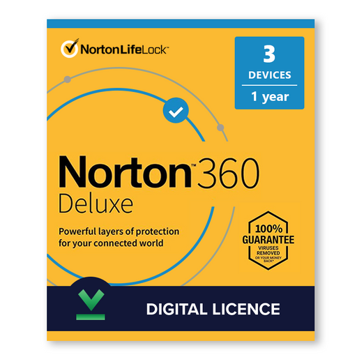 Norton 360 Deluxe 2020 3 appareils 1 an, licence numérique