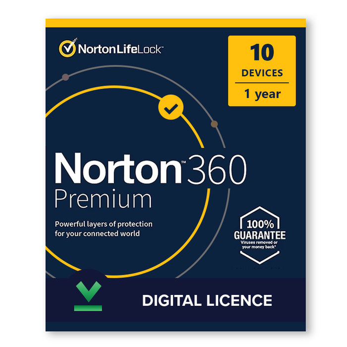 Norton 360 Premium 2020 - 10 appareils, 1 an - Licence numérique