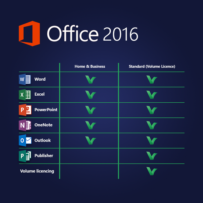Microsoft Office 2016 Standarta digitālā lielapjoma licence