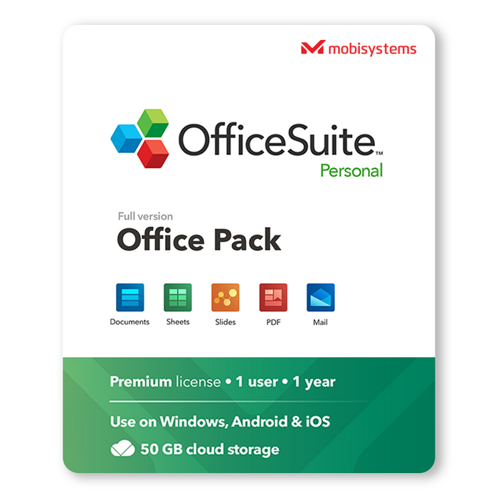OfficeSuite Personal 1 Utilizator | 1 An - Licența digitală