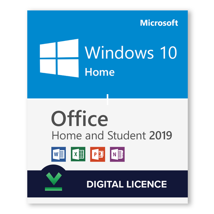 Windows 10 Famille + Microsoft Office 2019 Famille et Étudiant Offre groupée - Licences numériques