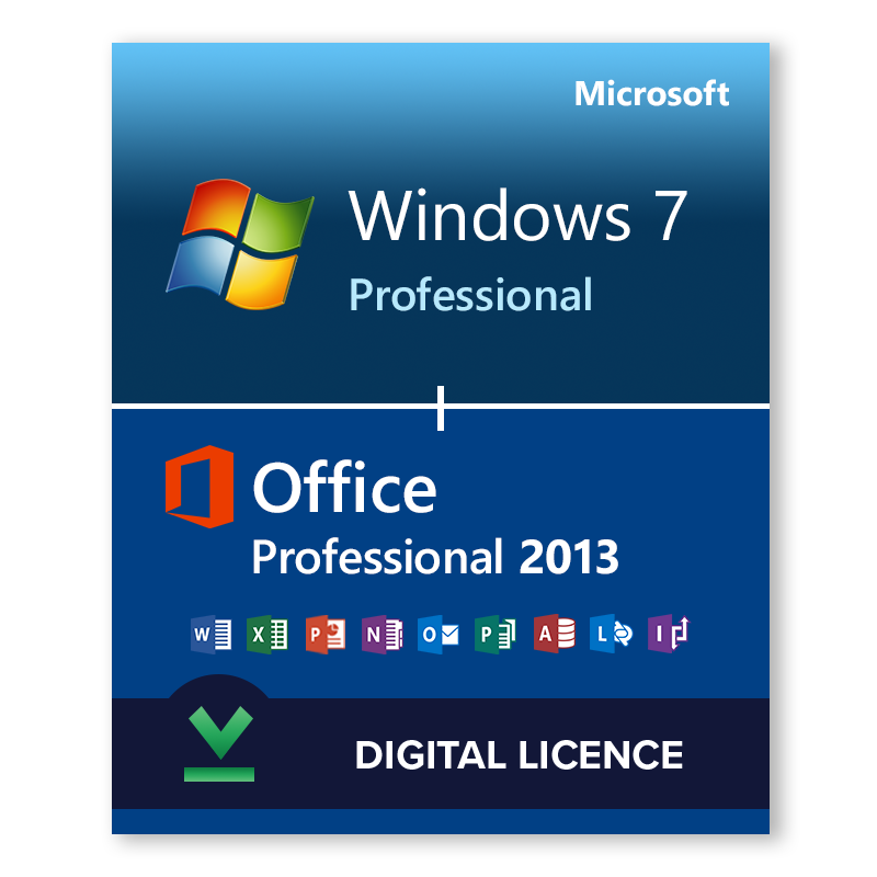 Buy Windows 7 Pro + Office Pro 2013 | Digital Delivery.